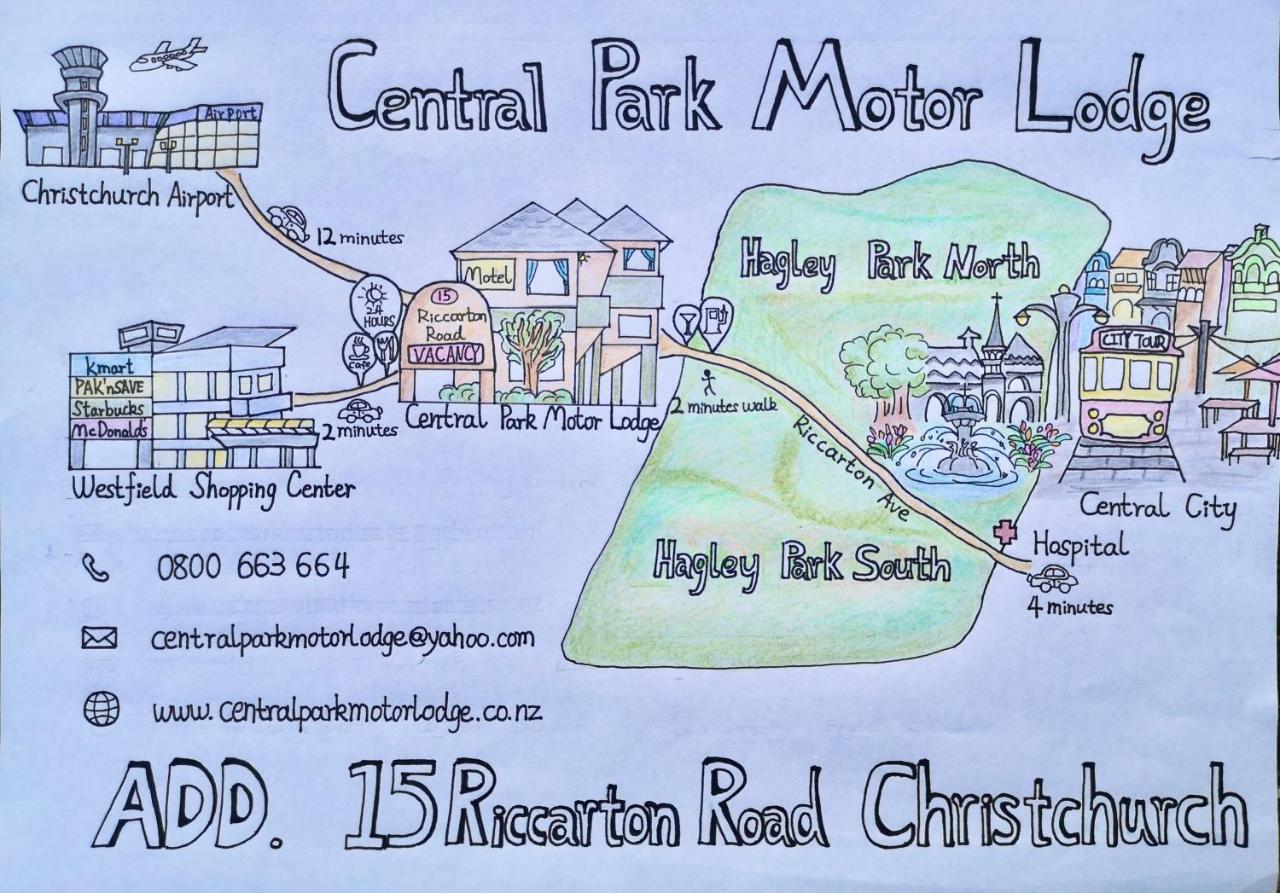 Central Park Motor Lodge Christchurch Buitenkant foto